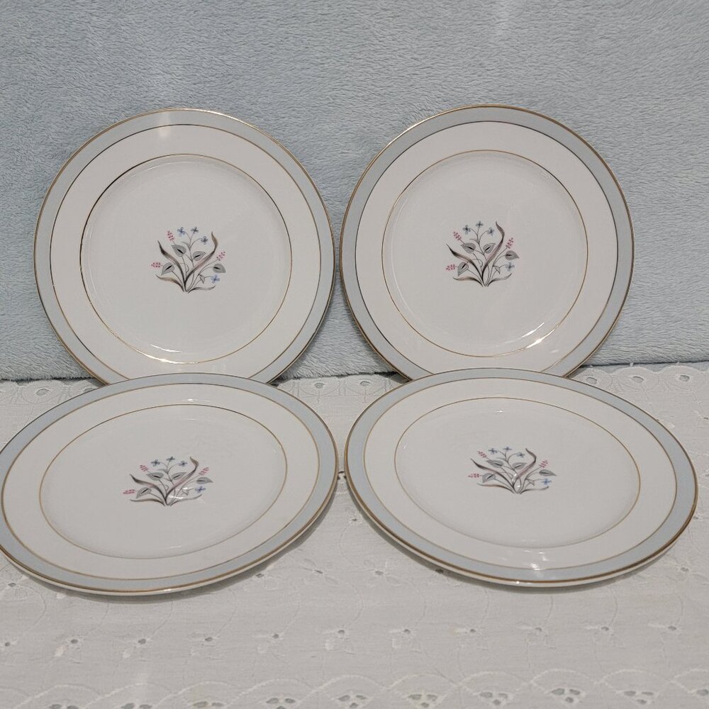 4 Vintage 1950's Vista Valmont China made in Japan. 6 1/2" Bread & Butter plates